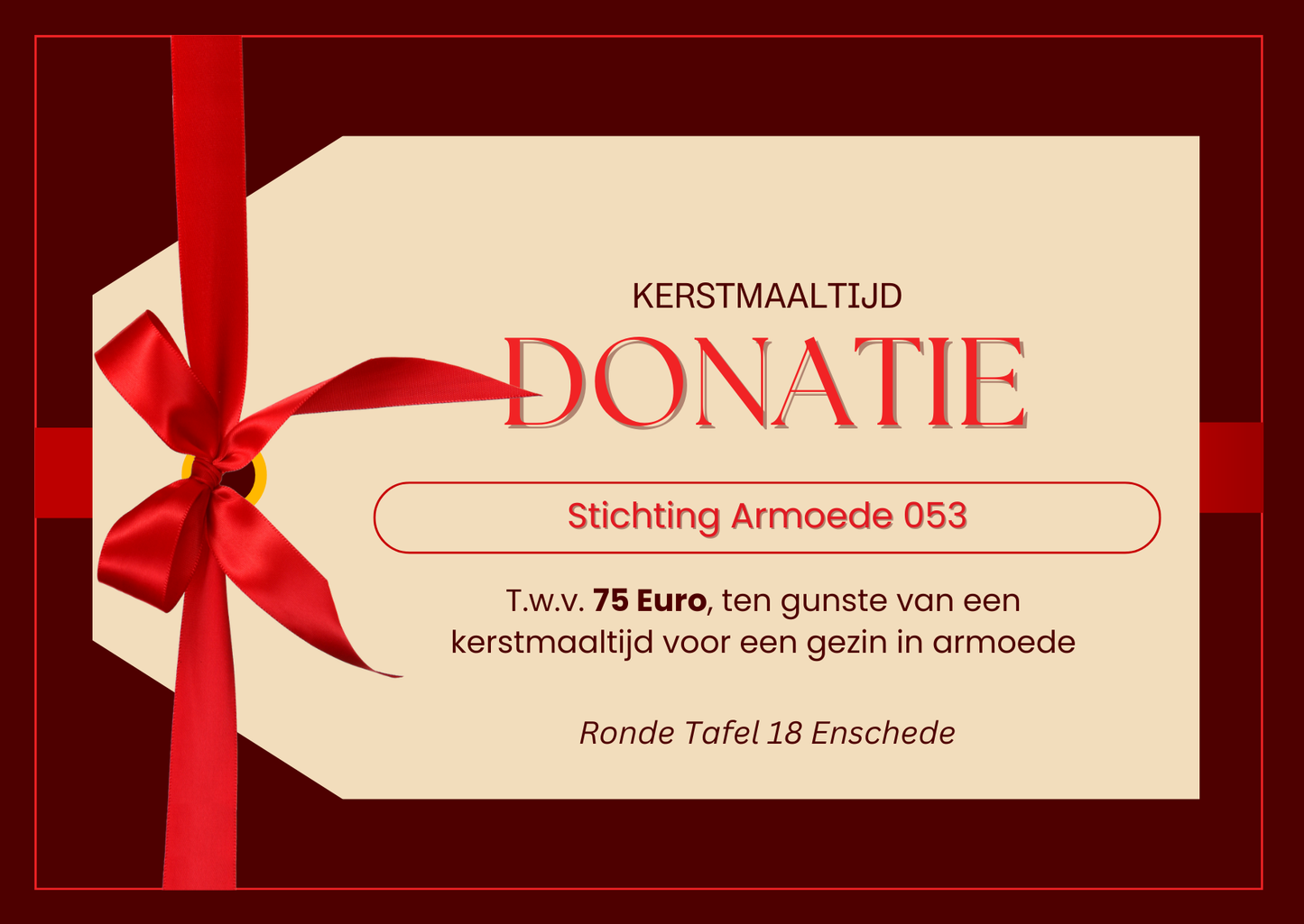 Donatie drie kerstmaaltijden